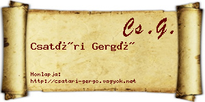 Csatári Gergő névjegykártya
